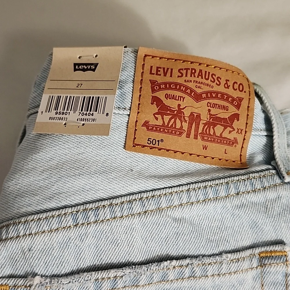 Levis 501 button fly cutoffs high rise jean shorts sz 26 27 28 29 30 31 nwt - Picture 4 of 6